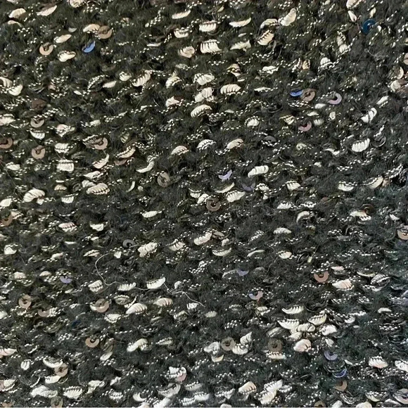 Anne Klein Tweed Blazer Jacket Medium Sequins Black Snap Button Front Careerwear - Picture 10 of 12